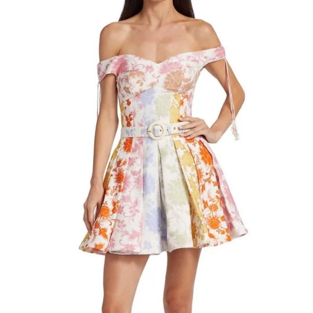 Zimmermann Postcard Spliced Mini Dress